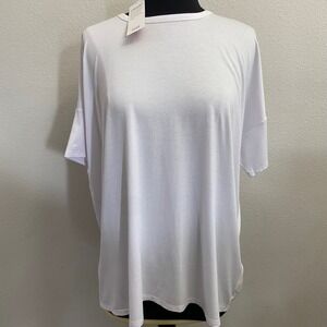Eileen Fisher Womens Size‎ M White Crew Neck Boxy Tee T-Shirt  Short Sleeve NEW